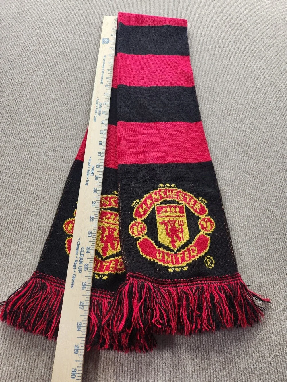 Ruffneck Scarves Manchester United Black Red Yellow Striped Soccer Fan Scarf